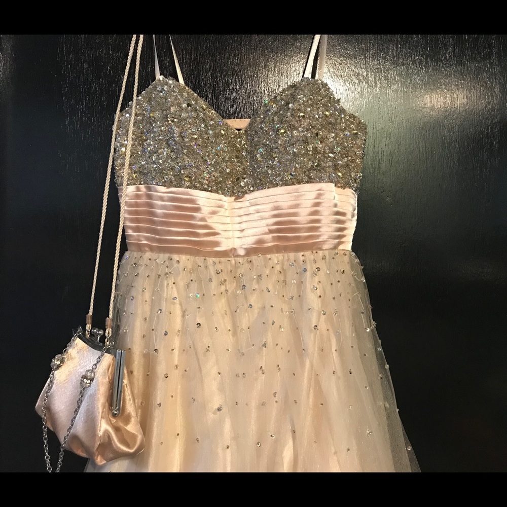 Dave and Johnny Champagne Dress
